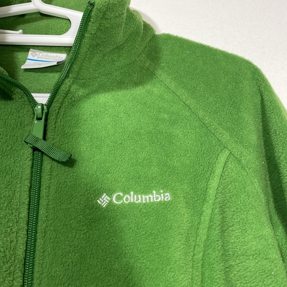 Columbia fleece medium green with pockets - Picture 2 of 4